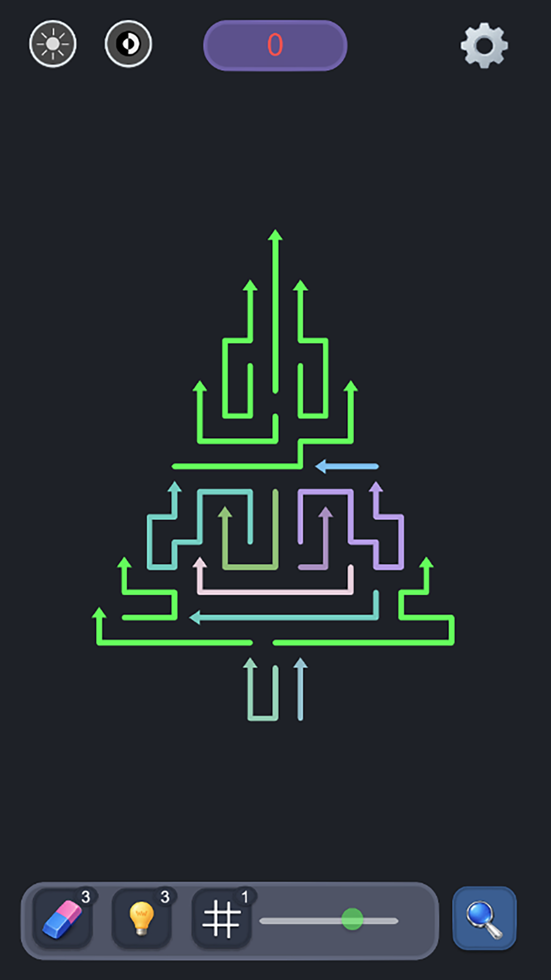 Arrow Puzzle Go tree-shaped arrow board